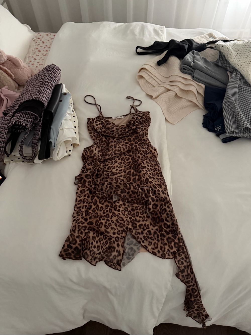 Caution To The Wind Brown Leopard Print Slip Dress
